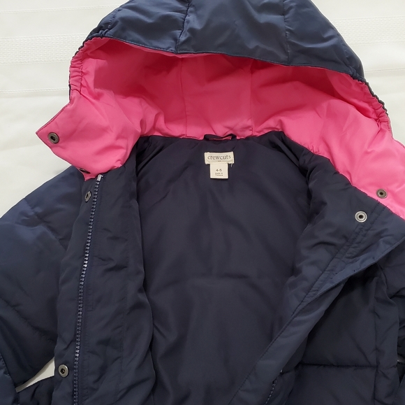 Crewcuts Girls Navy Puffer Coat - Picture 4 of 7